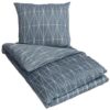 Dobbelt sengetøy - 100% bomullssateng - Graphic mørk blå - 200x200 cm