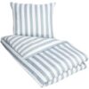 Sengetøy - 100% Bomullssateng - Nordic Stripe støvblått - Stripete sengetøy - 140x200 cm