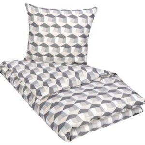 Sengetøy - Cube grey - 140x200 cm - Microfiber sengetøy