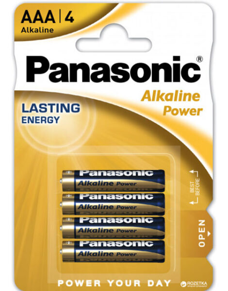 4 stk Panasonic AAA Alkaline Batterier