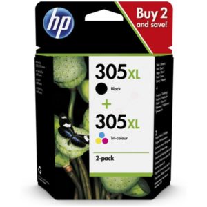HP HP 305 XL 3-farger & svart Blekkpatron 2-pack 6ZA94AE Tilsvarer: N/A